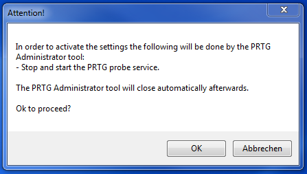 PRTG Administrator: Restart Probe Service