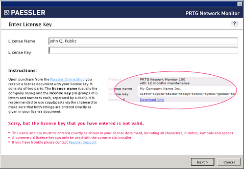Enter License Key Dialog Enter License Key Dialog