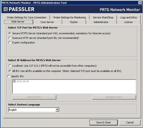 PRTG Administration Tool PRTG Administration Tool