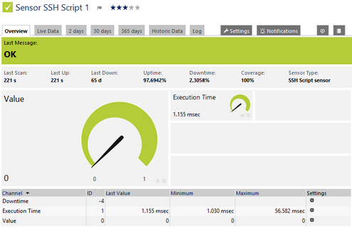 SSH Script Sensor SSH Script Sensor